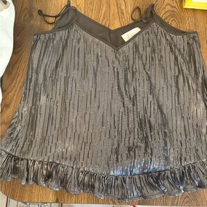 Anthropologie Shimmering Silver tank